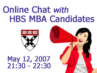 May 12, online chat with HBS MBA candidates